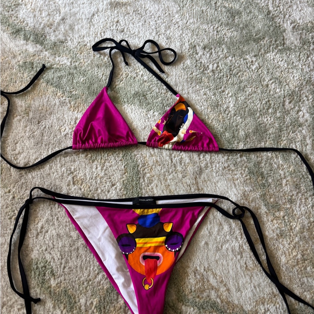 DSQUARED2 Pink and Black Bikini